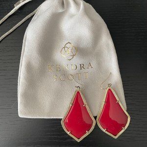 Kendra Scott Red Alex Gold Drop Earrings